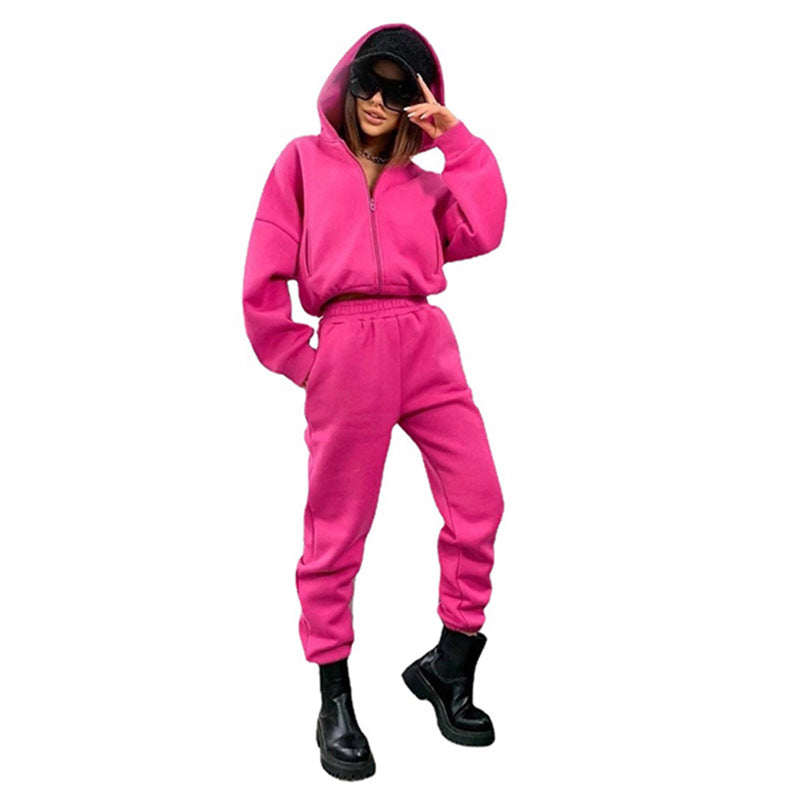 Damer sportig hoodie-set med elastisk midja och huva Mirla-Eva Jonsson