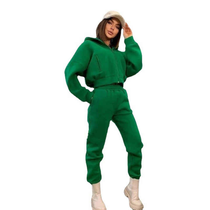 Damer sportig hoodie-set med elastisk midja och huva Mirla-Eva Jonsson
