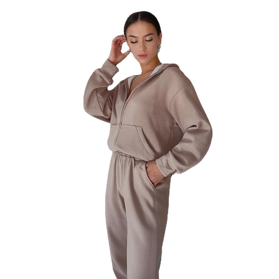 Damer sportig hoodie set med elastisk midja och praktiska fickor Mirla-Eva Jonsson