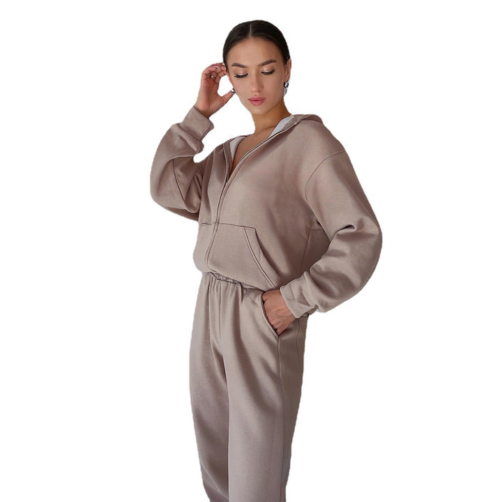 Damer sportig hoodie set med elastisk midja och praktiska fickor Mirla-Eva Jonsson
