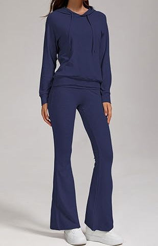 Damer sportig hoodie set med utsvängda byxor Eva Jonsson-Eva Jonsson