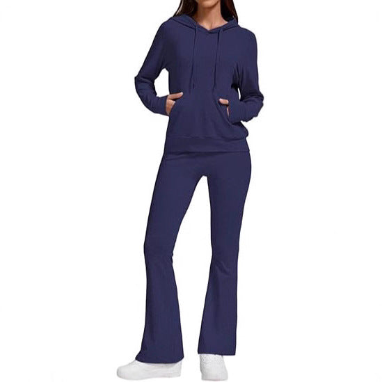 Damer sportig hoodie set med utsvängda byxor Eva Jonsson-Eva Jonsson