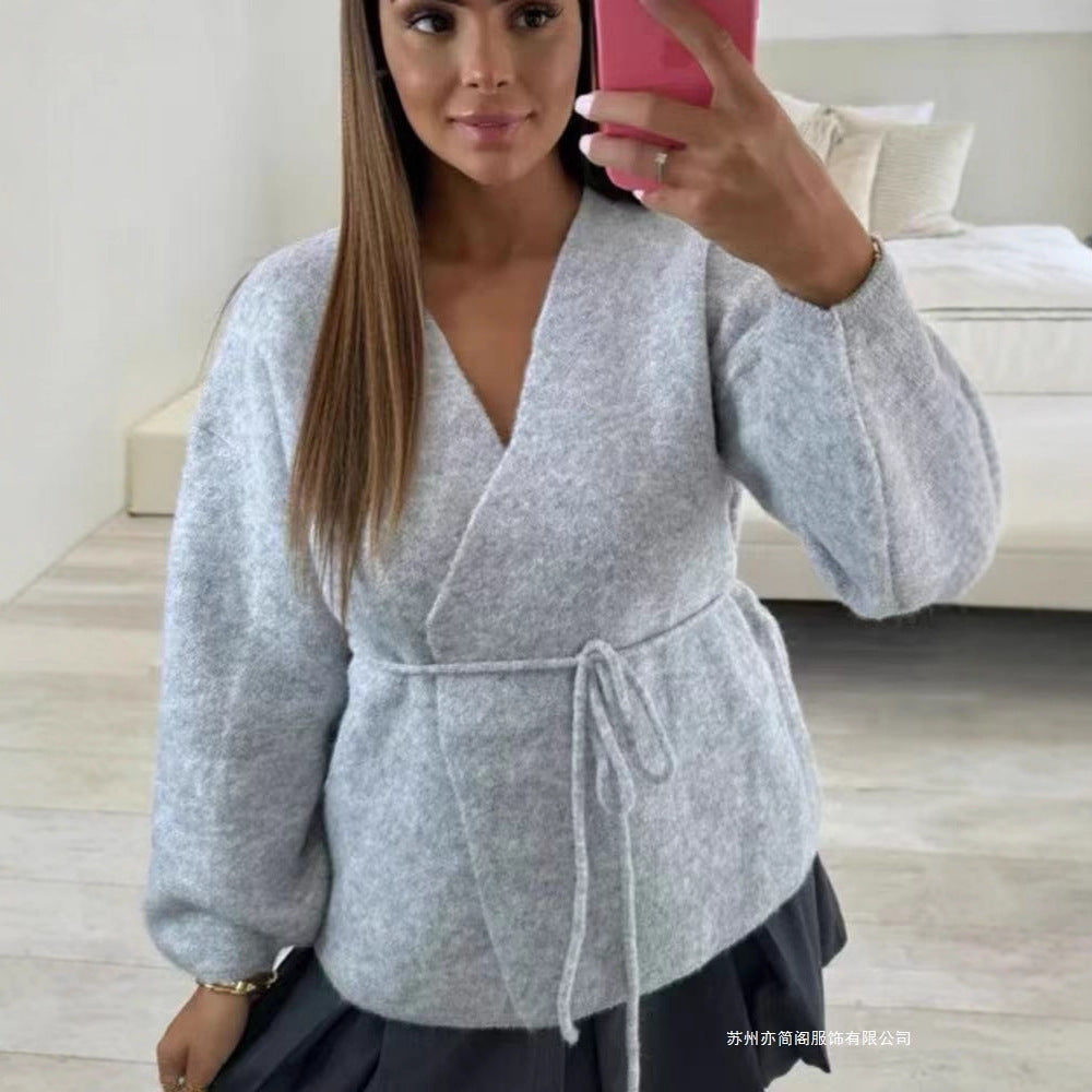 Damer sportig kofta med trendigt knytbälte Mirla-Eva Jonsson
