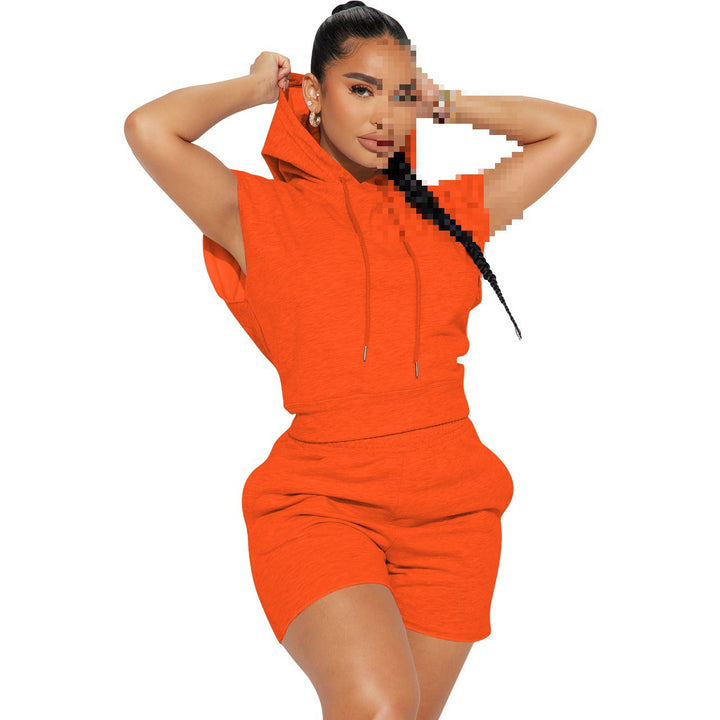 Damer sportig kort jumpsuit med huva Eva Jonsson-Eva Jonsson
