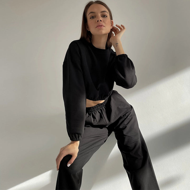Damer sportig lounge set med lös passform och elastisk midja Mirla-Eva Jonsson