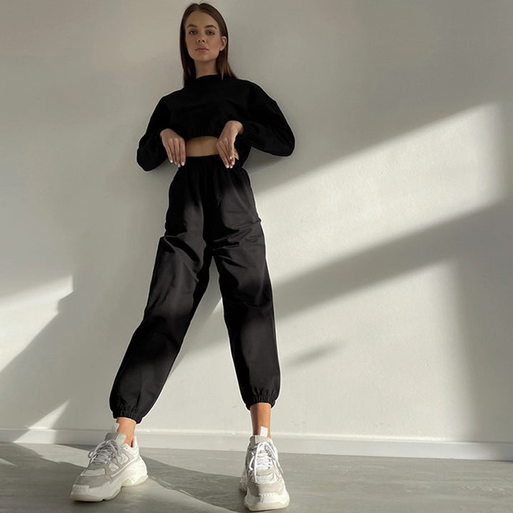 Damer sportig lounge set med lös passform och elastisk midja Mirla-Eva Jonsson