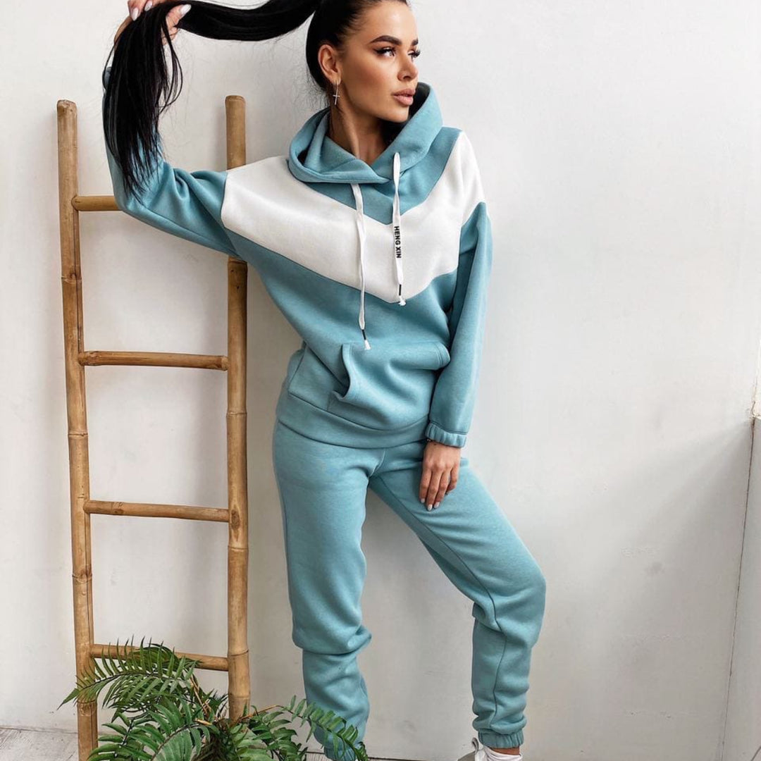 Damer sportig lounge wear-set med hoodie och elastiska muddar Eva Jonsson-Eva Jonsson