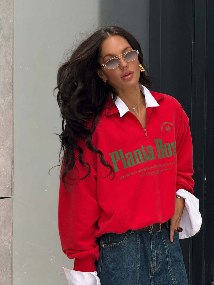 Damer sportig oversized tröja med krage Mirla-Eva Jonsson
