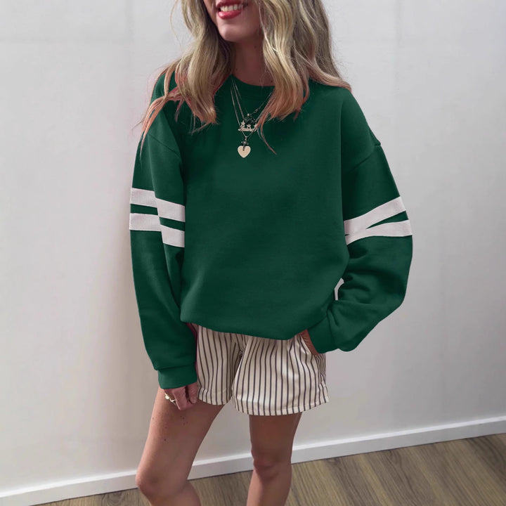 Damer sportig sweatshirt med färgkoordinerade ärmar Eva Jonsson-Eva Jonsson