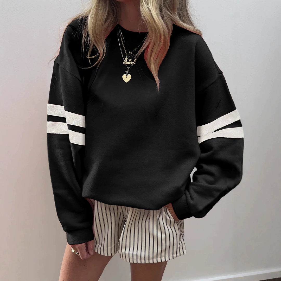 Damer sportig sweatshirt med färgkoordinerade ärmar Eva Jonsson-Eva Jonsson