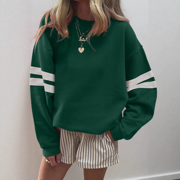Damer sportig sweatshirt med färgkoordinerade ärmar Eva Jonsson-Eva Jonsson