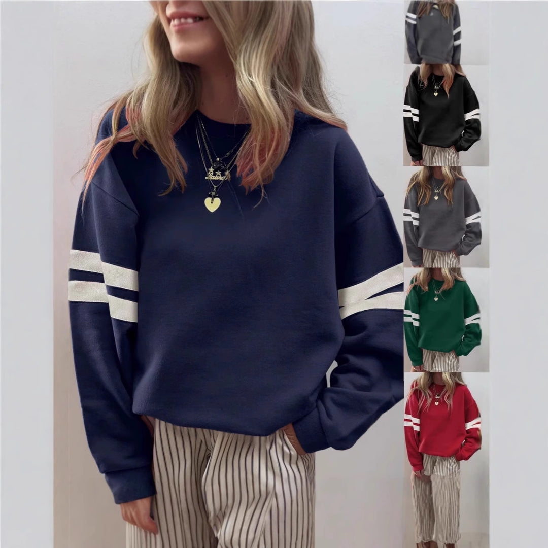 Damer sportig sweatshirt med färgkoordinerade ärmar Eva Jonsson-Eva Jonsson