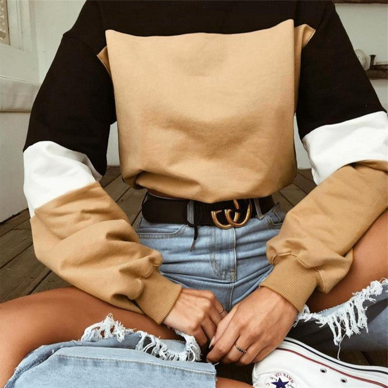 Damer sportig sweatshirt med moderna blockränder Mirla-Eva Jonsson