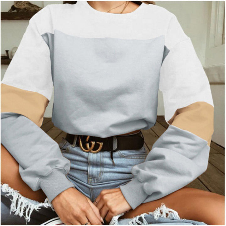 Damer sportig sweatshirt med moderna blockränder Mirla-Eva Jonsson