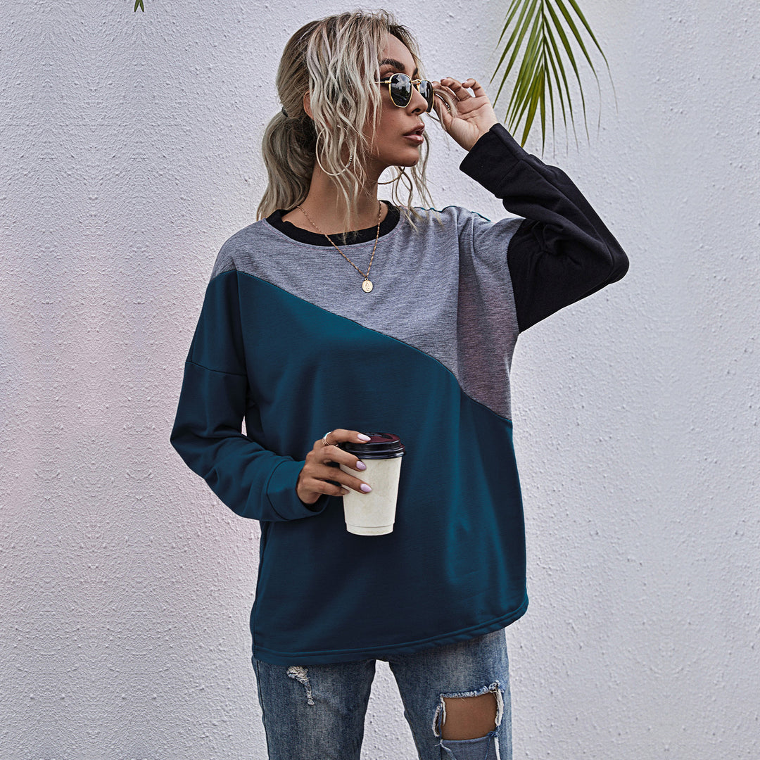 Damer sportig sweatshirt med modernt färgblockdesign Mirla-Eva Jonsson