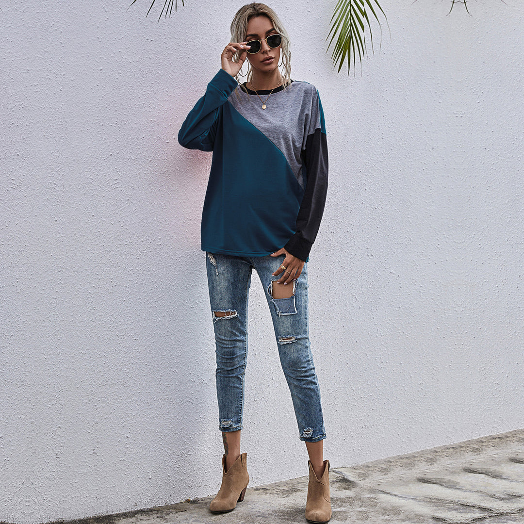 Damer sportig sweatshirt med modernt färgblockdesign Mirla-Eva Jonsson