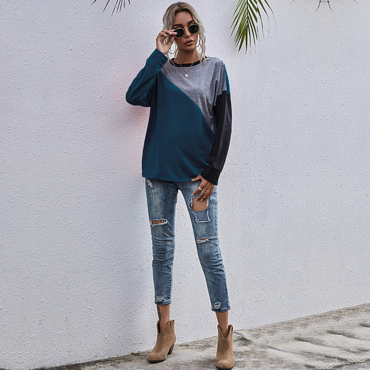 Damer sportig sweatshirt med modernt färgblockdesign Mirla-Eva Jonsson