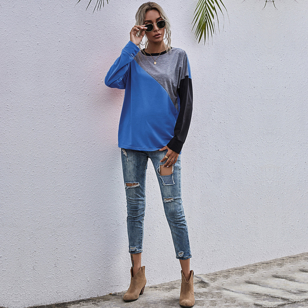 Damer sportig sweatshirt med modernt färgblockdesign Mirla-Eva Jonsson