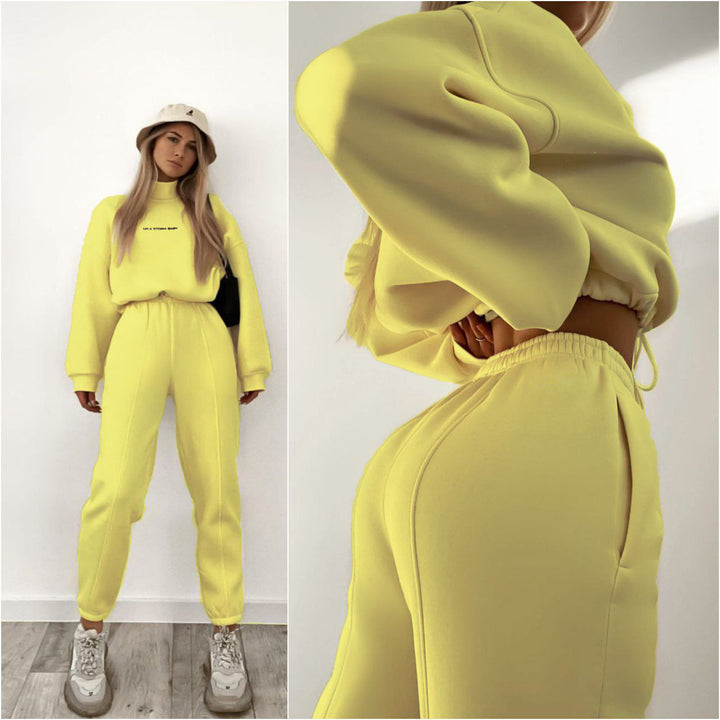 Damer sportig sweatshirt-set med hög krage och lös passform Eva Jonsson-Eva Jonsson