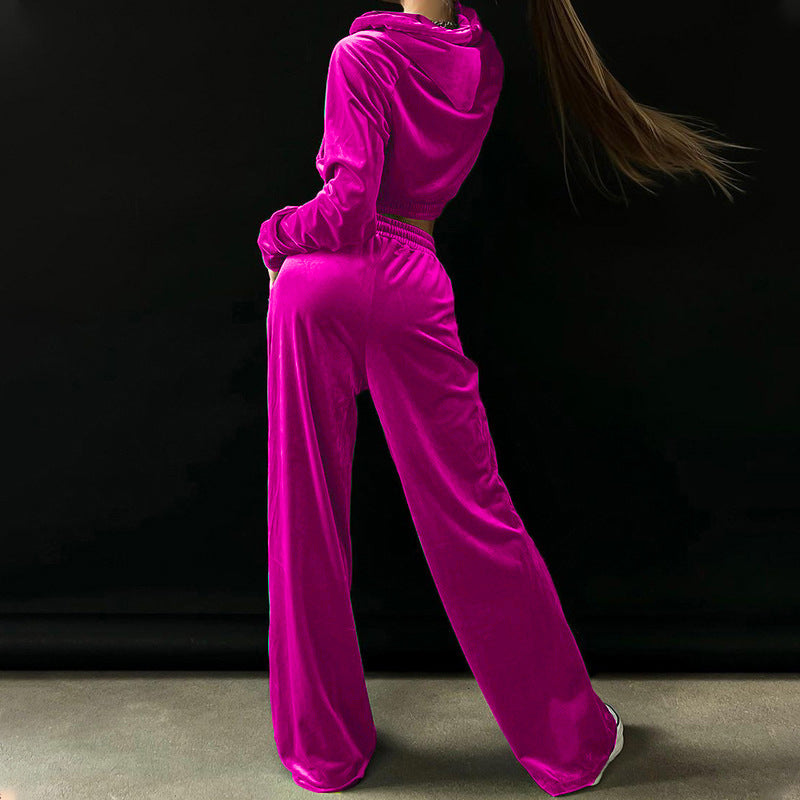 Damer sportig velour joggingdräkt med hög midja Mirla-Eva Jonsson