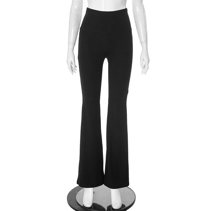 Damer sportiga bootcut-byxor med hög midja och figursmickrande skärning Mirla-Eva Jonsson