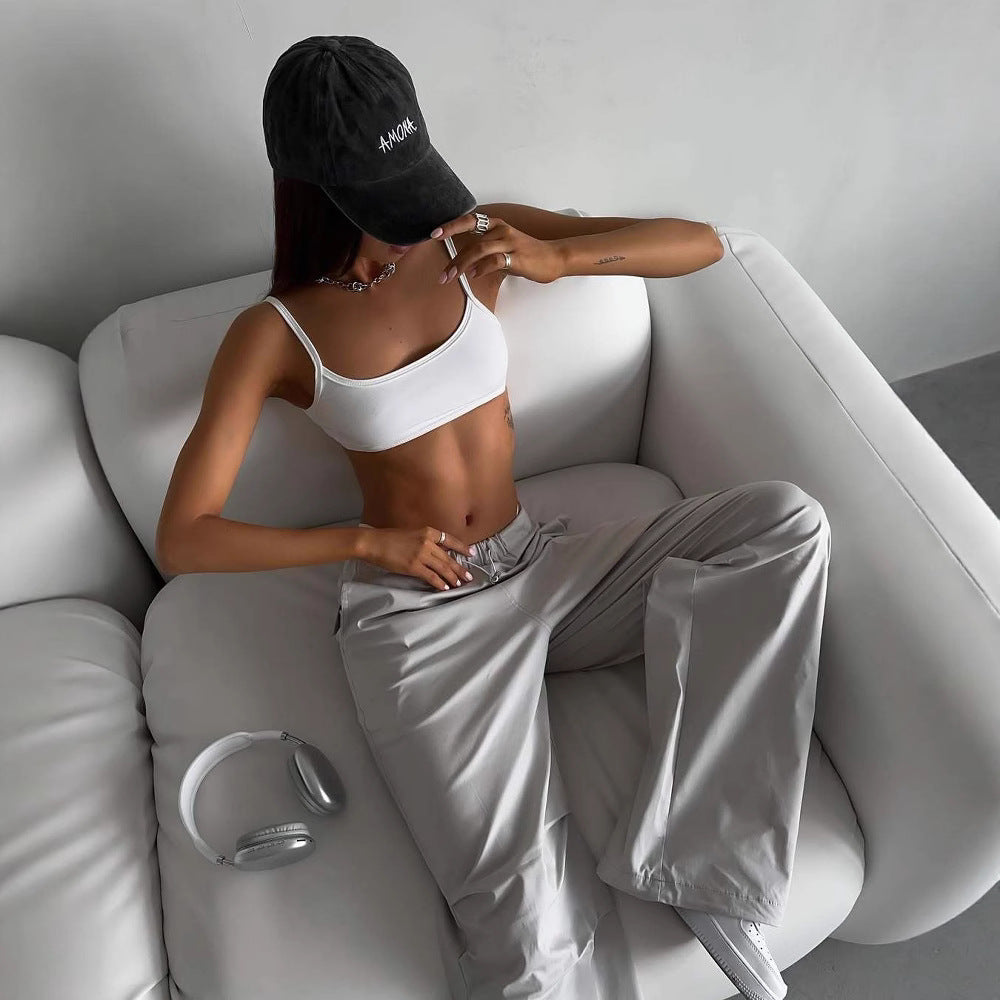 Damer sportiga fritidsbyxor med elastisk midja och praktiska fickor Mirla-Eva Jonsson