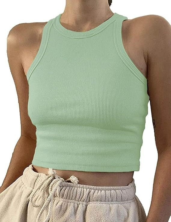 Damer sportigt Crop-Top med elastisk ribbdesign Mirla-Eva Jonsson