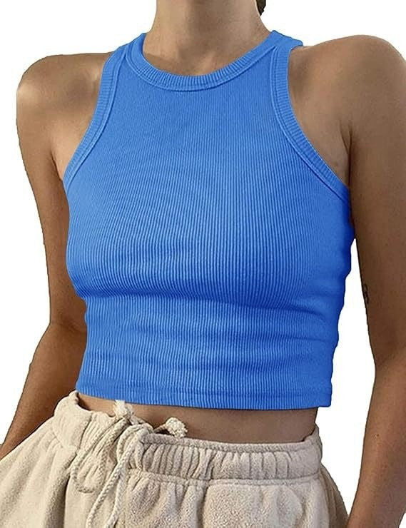 Damer sportigt Crop-Top med elastisk ribbdesign Mirla-Eva Jonsson