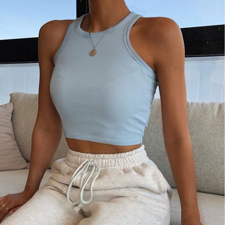 Damer sportigt Crop-Top med elastisk ribbdesign Mirla-Eva Jonsson