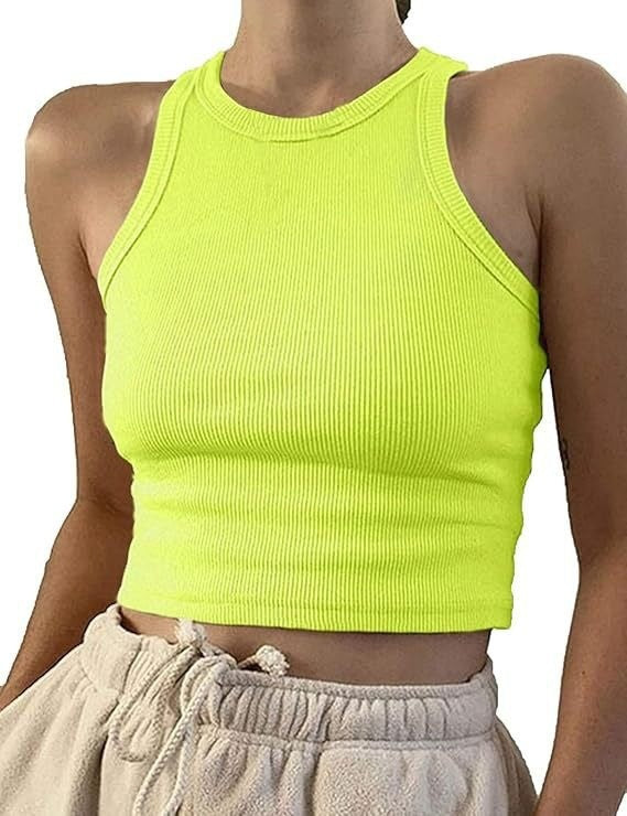 Damer sportigt Crop-Top med elastisk ribbdesign Mirla-Eva Jonsson