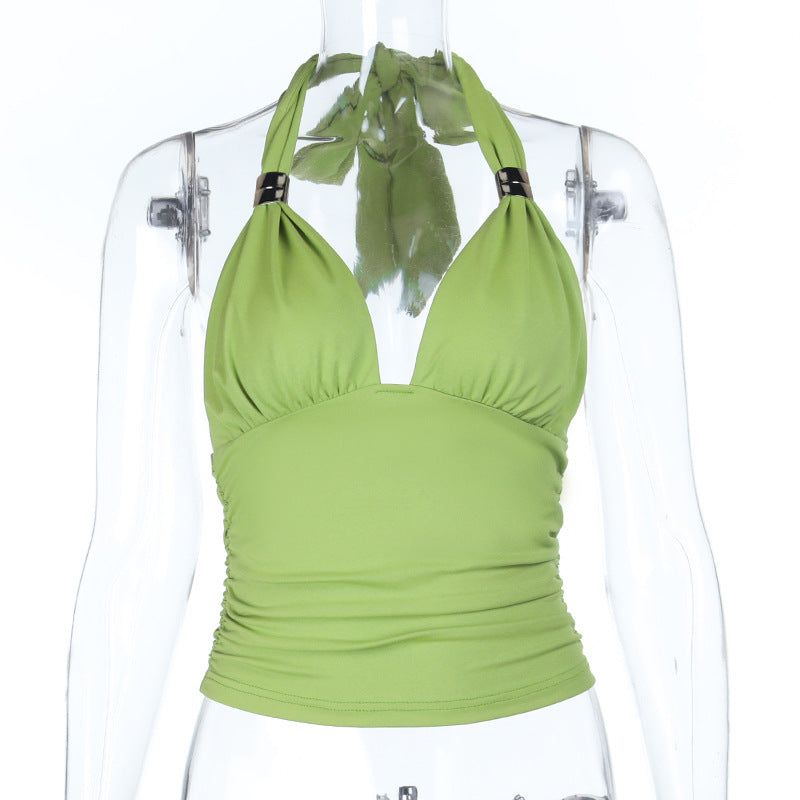 Damer sportigt Tankini-overdel med raffinerade volangdetaljer och justerbar hållare Mirla-Eva Jonsson