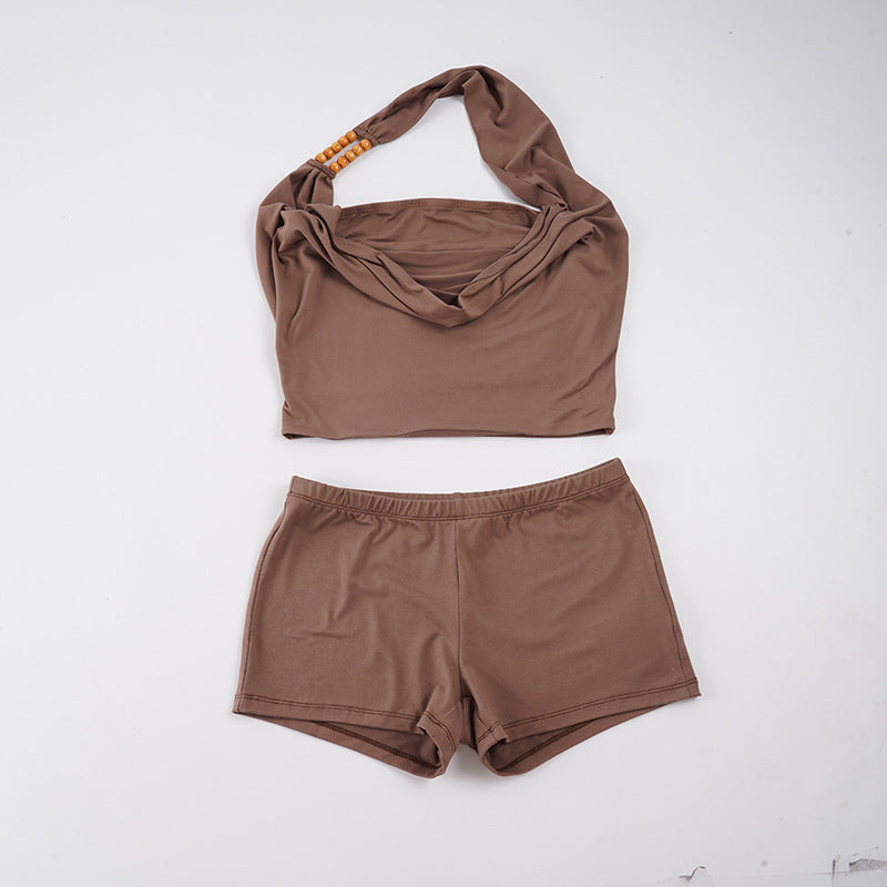Damer sportigt bikini-set med justerbar haltertop och bekväma shorts Mirla-Eva Jonsson
