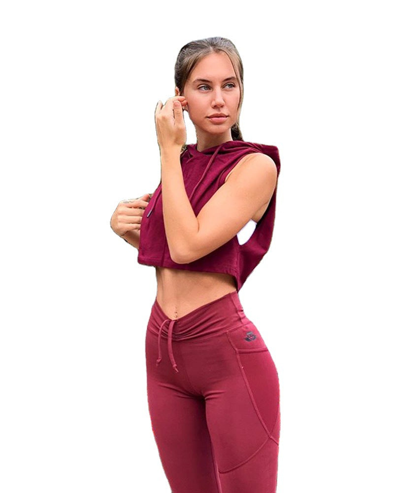 Damer sportigt cropped kapuzenöverdel med elastisk nederkant Eva Jonsson-Eva Jonsson