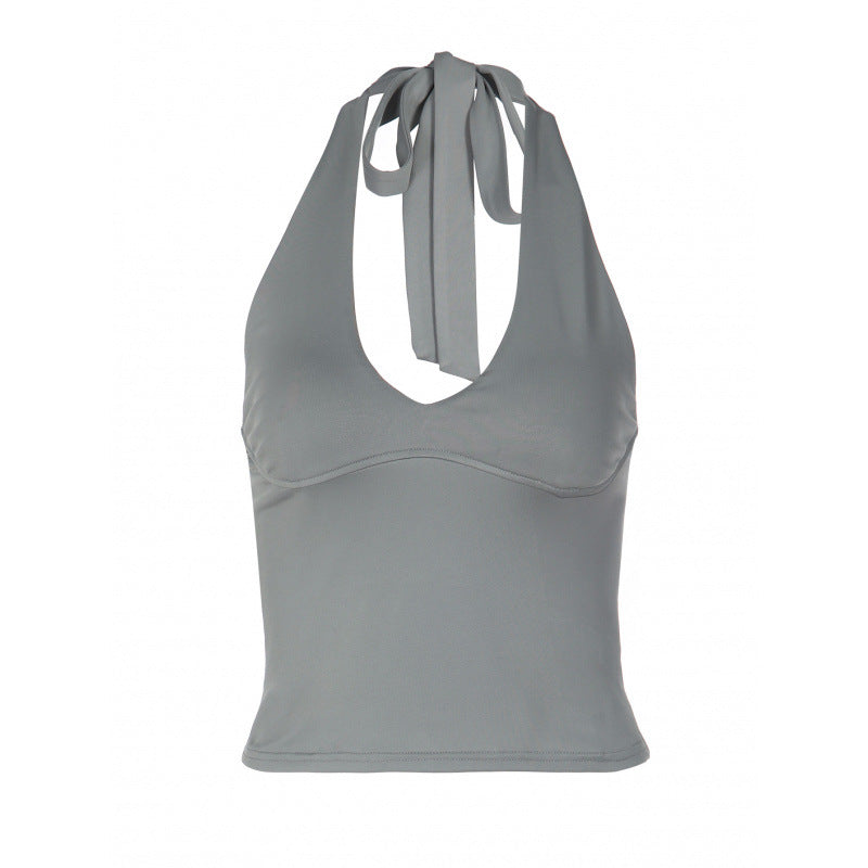 Damer sportigt cropped top med V-ringad hals och figursydd design Mirla-Eva Jonsson