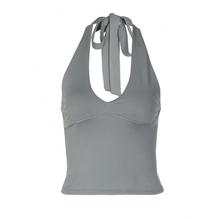 Damer sportigt cropped top med V-ringad hals och figursydd design Mirla-Eva Jonsson