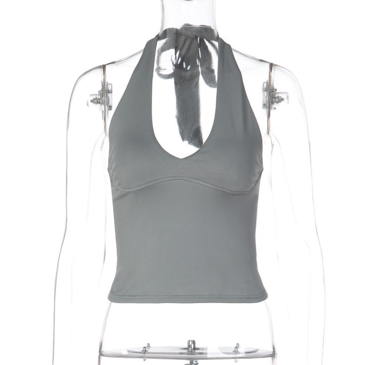 Damer sportigt cropped top med V-ringad hals och figursydd design Mirla-Eva Jonsson