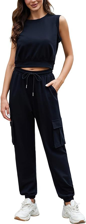 Damer sportigt cropped top och cargo-byxa set Mirla-Eva Jonsson