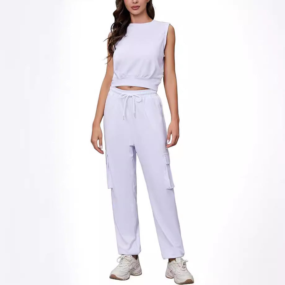 Damer sportigt cropped top och cargo-byxa set Mirla-Eva Jonsson