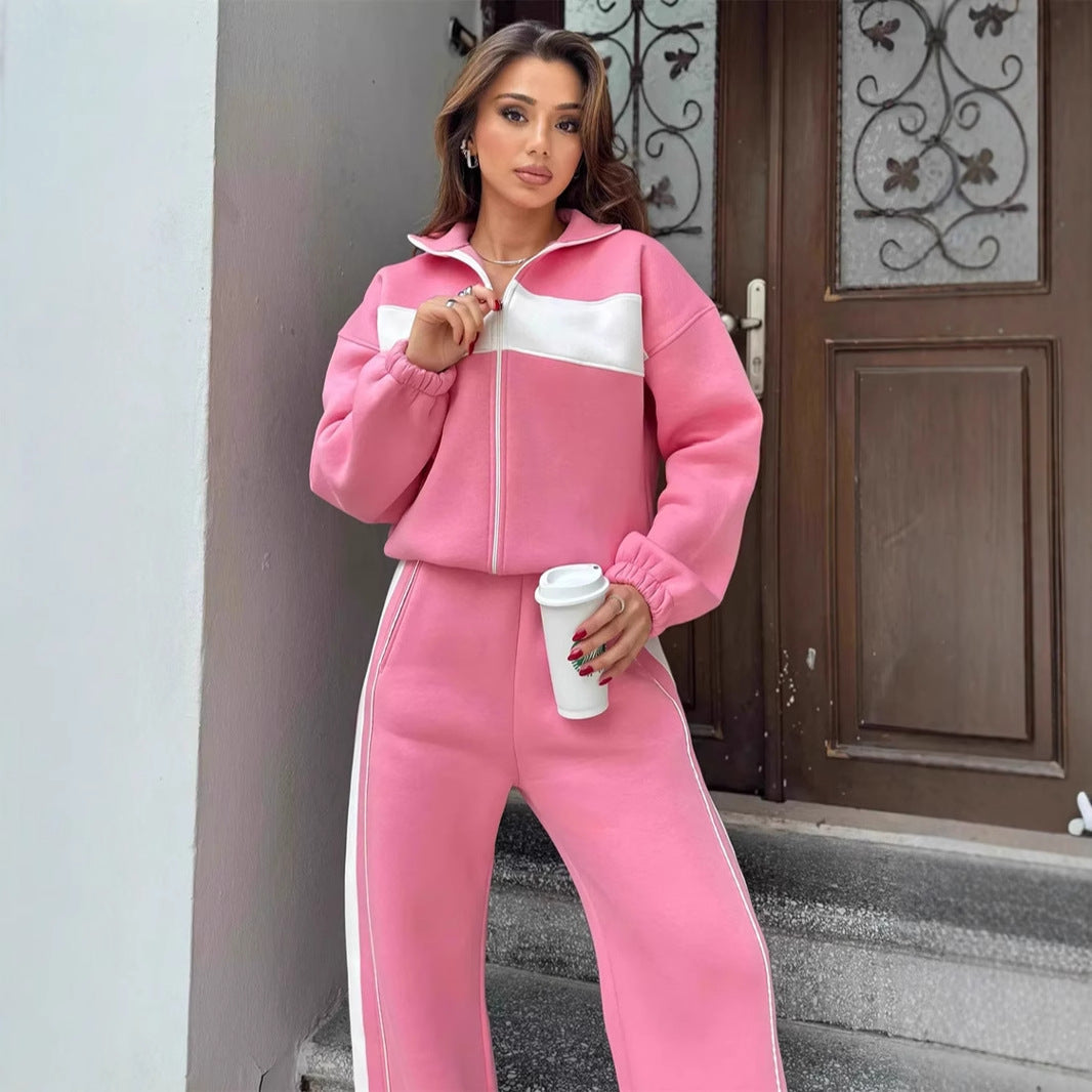 Damer sportigt fleece-set med hög krage och fuktreglerande egenskaper Eva Jonsson-Eva Jonsson