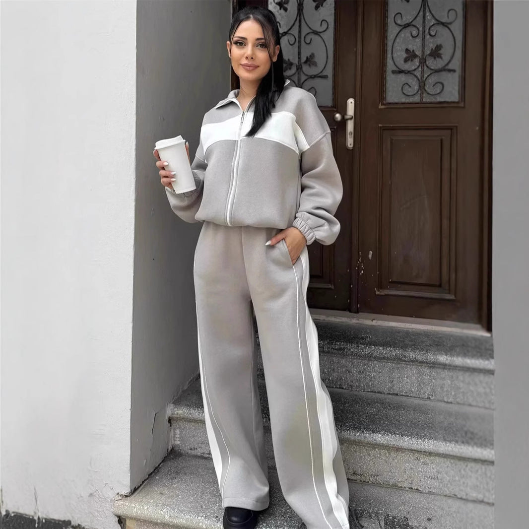 Damer sportigt fleece-set med hög krage och fuktreglerande egenskaper Eva Jonsson-Eva Jonsson