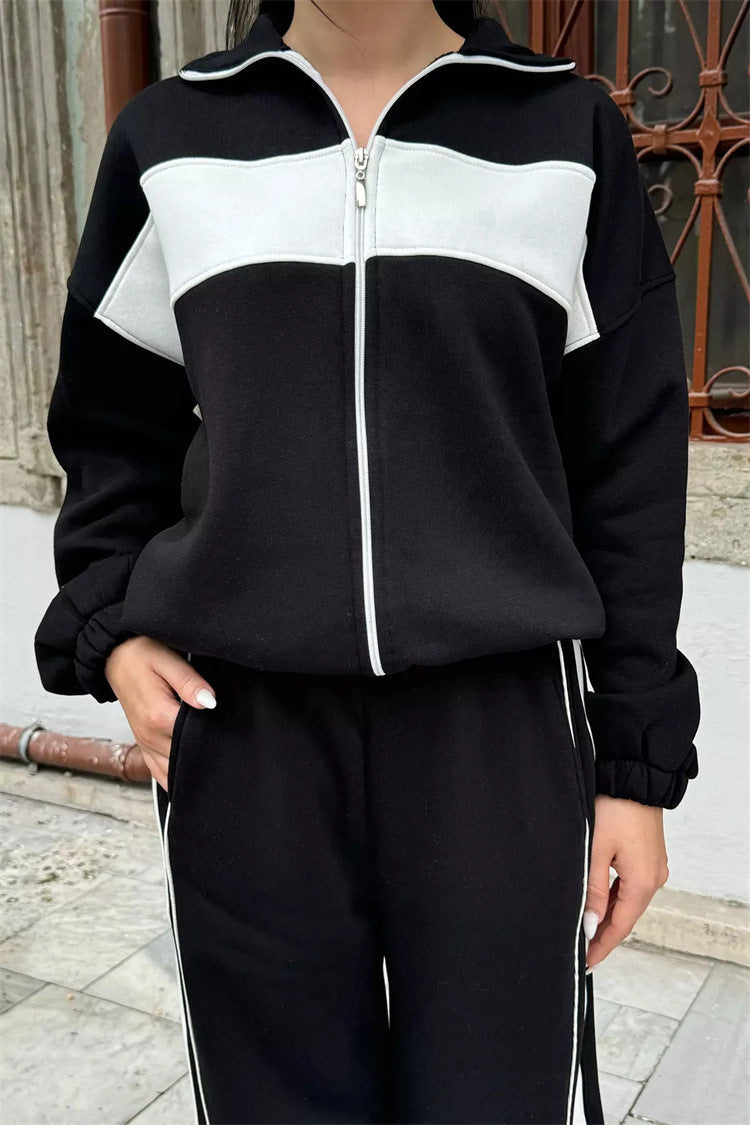 Damer sportigt fleece-set med hög krage och fuktreglerande egenskaper Eva Jonsson-Eva Jonsson