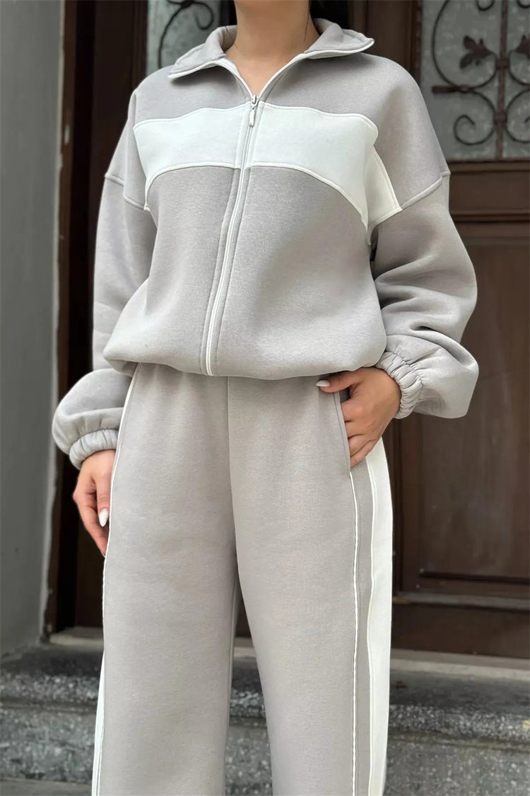Damer sportigt fleece-set med hög krage och fuktreglerande egenskaper Eva Jonsson-Eva Jonsson