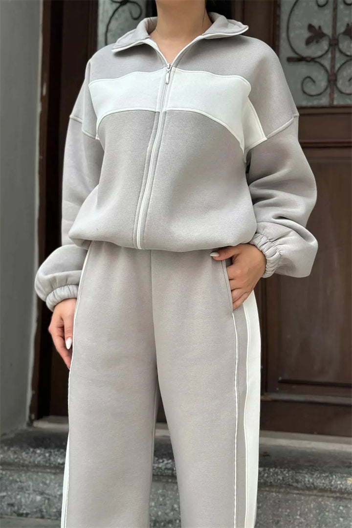 Damer sportigt fleece-set med hög krage och fuktreglerande egenskaper Eva Jonsson-Eva Jonsson