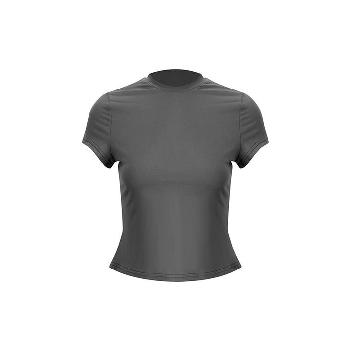 Damer sportigt kortärmat T-shirt med hög krage och figurnära passform Mirla-Eva Jonsson