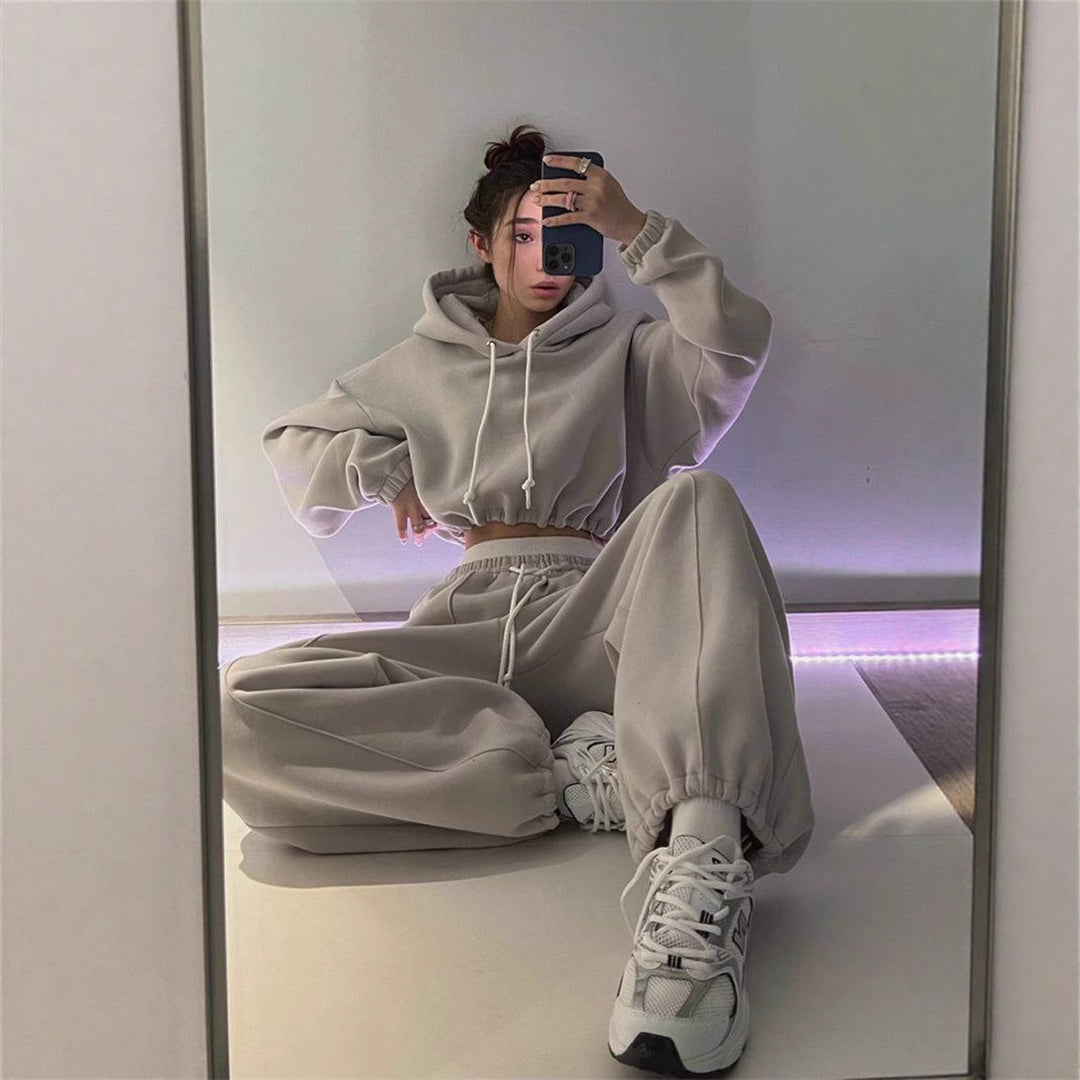 Damer sportigt och bekvämt hoodie-set med resår Eva Jonsson-Eva Jonsson