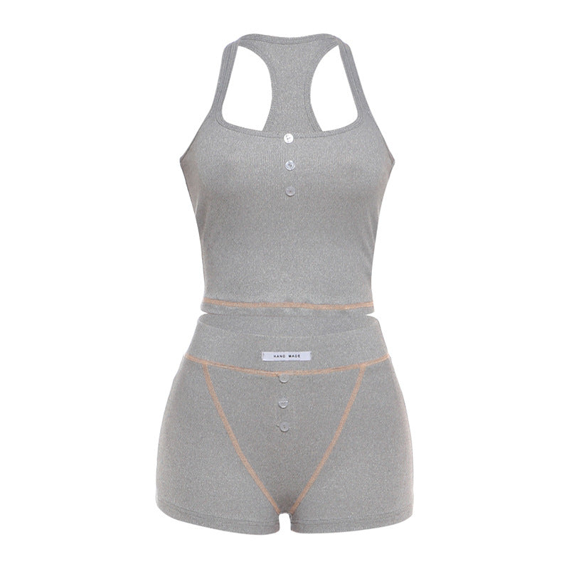Damer sportigt set med racerback-top och shorts Mirla-Eva Jonsson