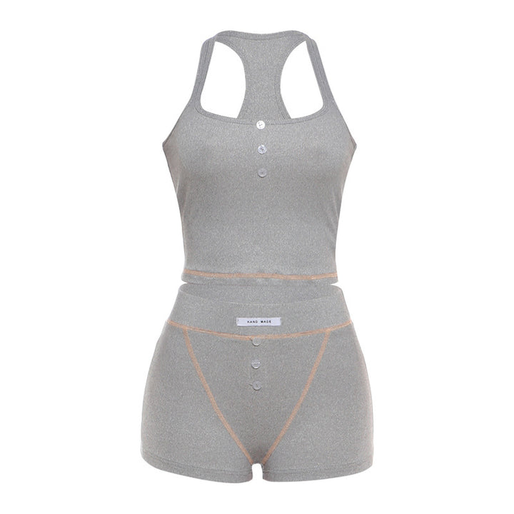 Damer sportigt set med racerback-top och shorts Mirla-Eva Jonsson