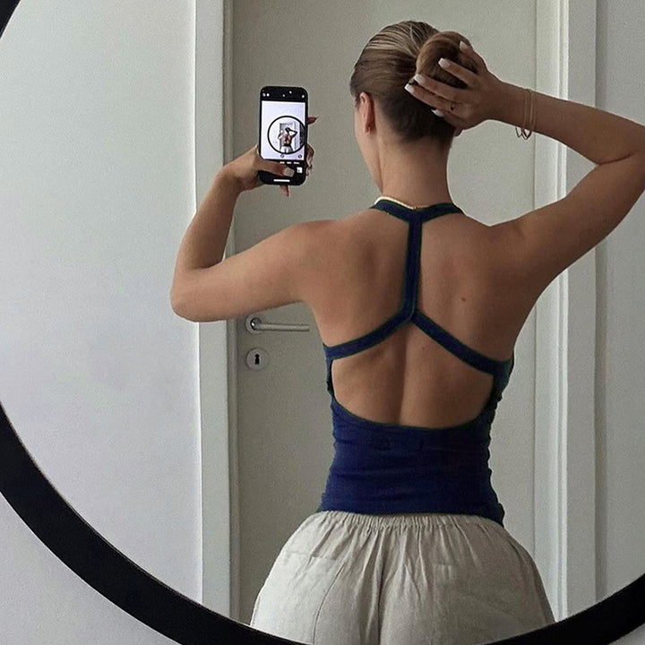 Damer sportigt tanktop med rygglös design Mirla-Eva Jonsson