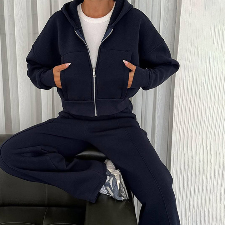 Damer sportiv cropped hooded jacket med dragkedja Mirla-Eva Jonsson