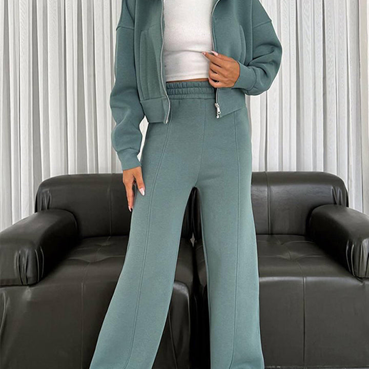 Damer sportiv cropped hooded jacket med dragkedja Mirla-Eva Jonsson